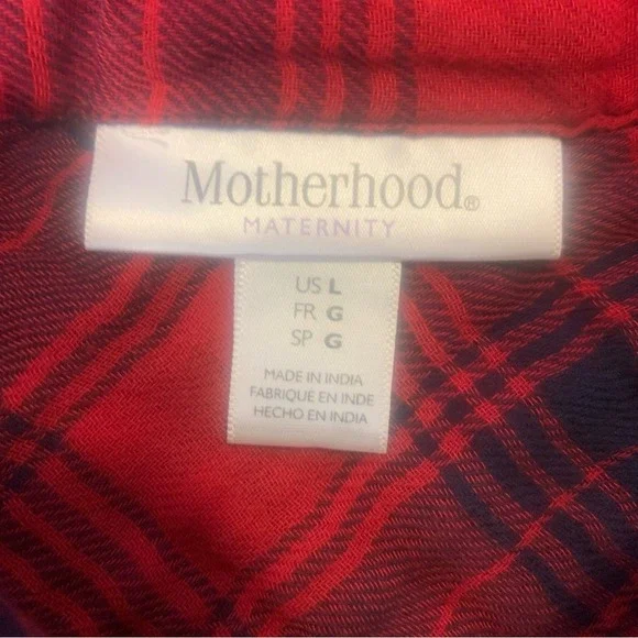 Motherhood Red and Black Plaid‎ Maternity Dress - Picture 4 of 4